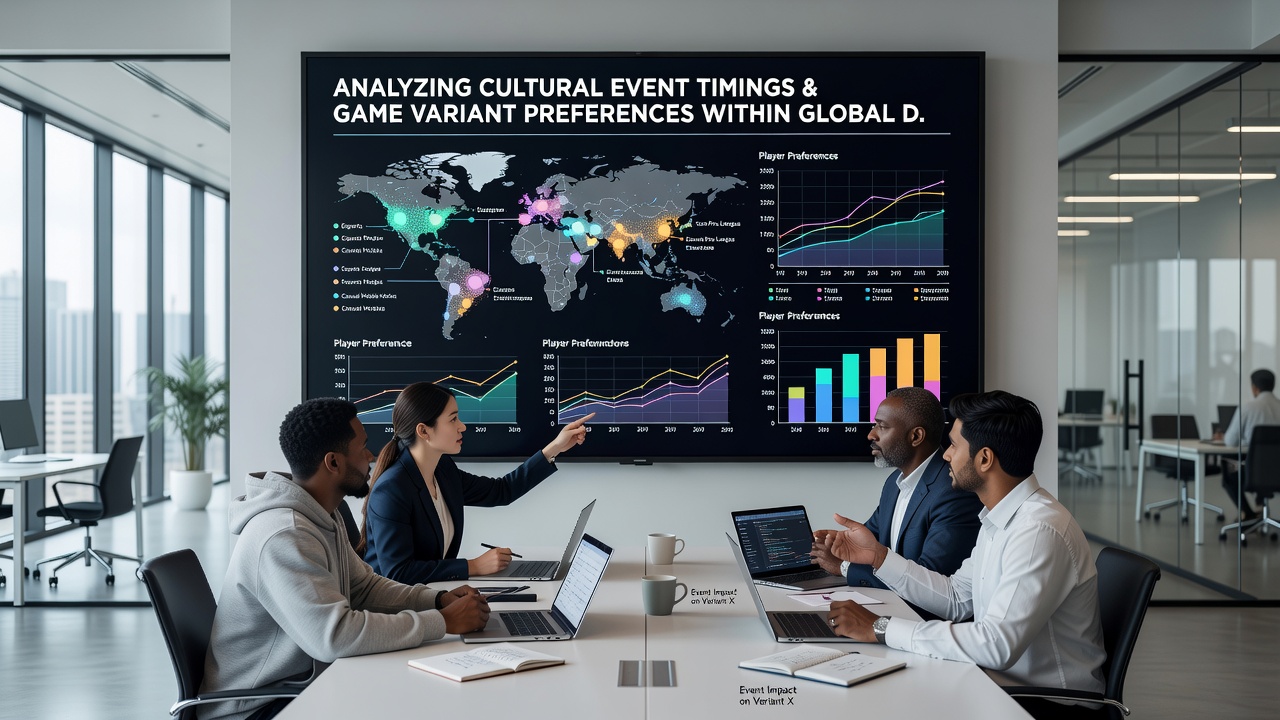 Analytics dashboard displaying shifts in game variant selections across digital casino platforms during cultural events
