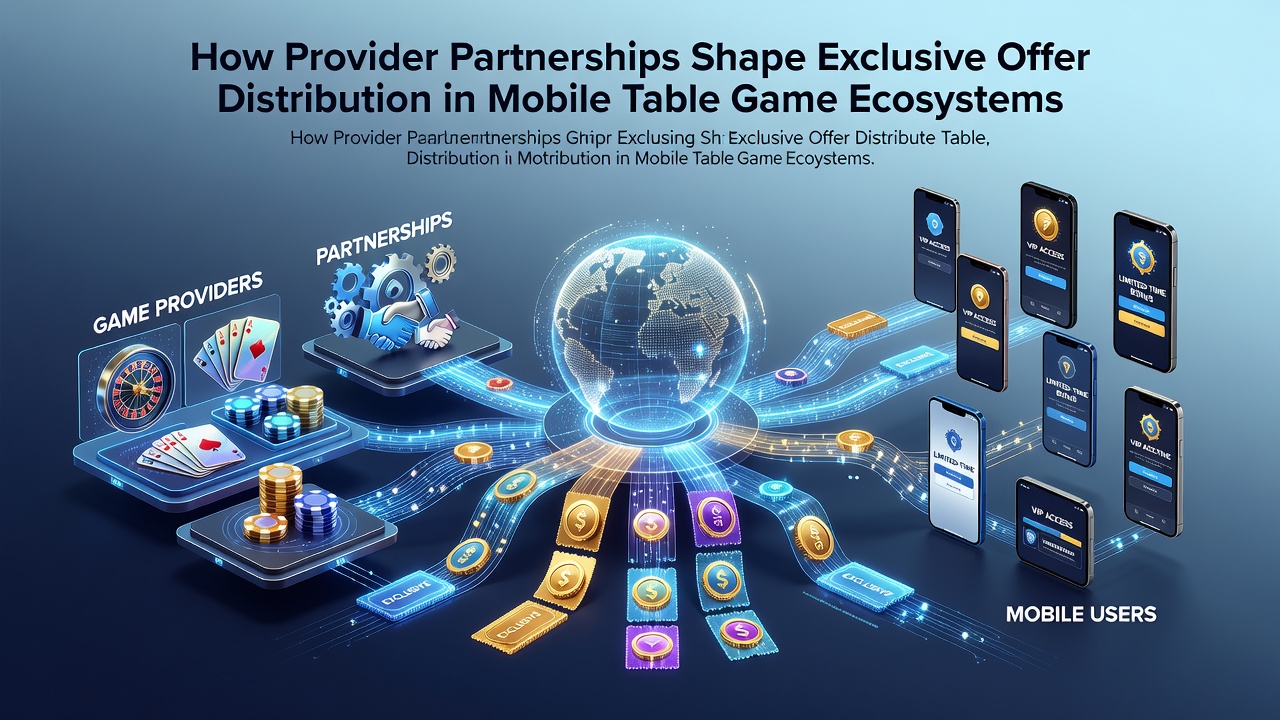 Mobile table game interfaces displaying exclusive partnership promotions across operator platforms