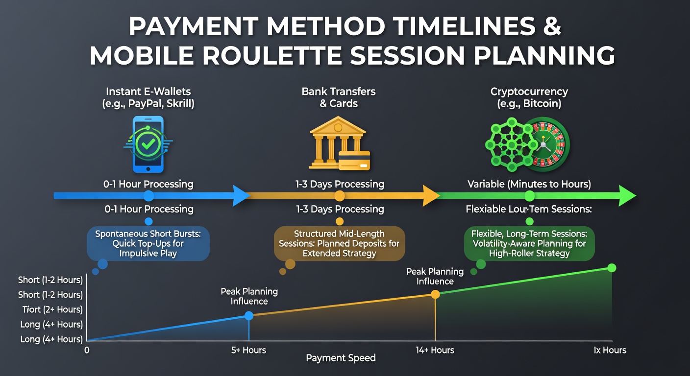 Mobile roulette player reviewing payment options on smartphone during session planning