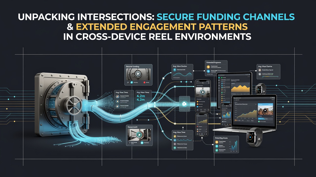 Secure payment interfaces displayed on multiple mobile devices showing cross-device reel environments